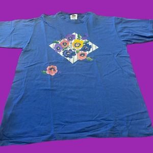 Vintage Gopher Sport 90s Floral Graphic Single Stitch T Shirt Cotton Size Large